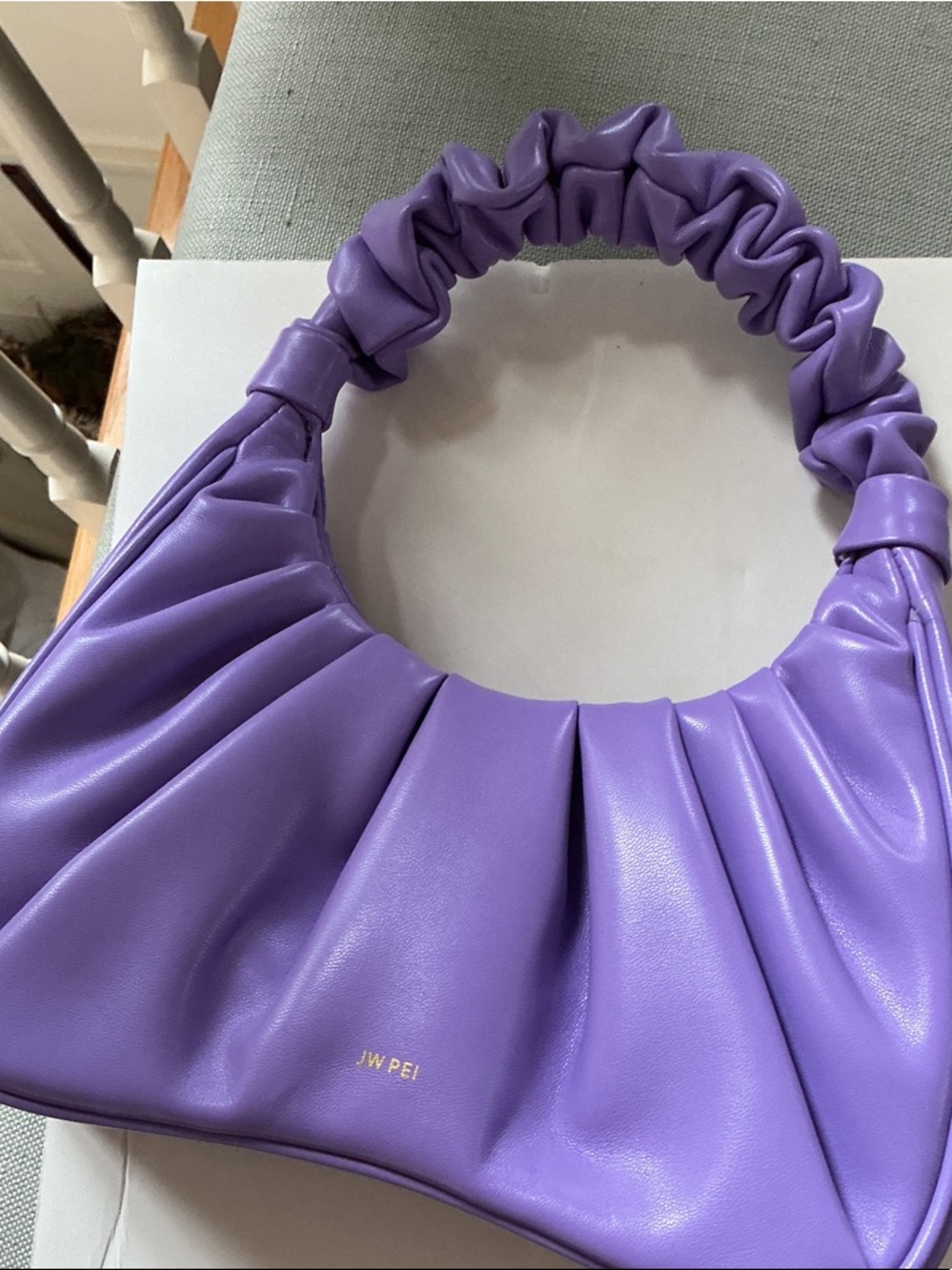 JW PEI Lavender Ruched Shoulder Bag